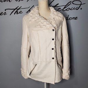 SugarFly Women’s Cream Suede Jacket, XL